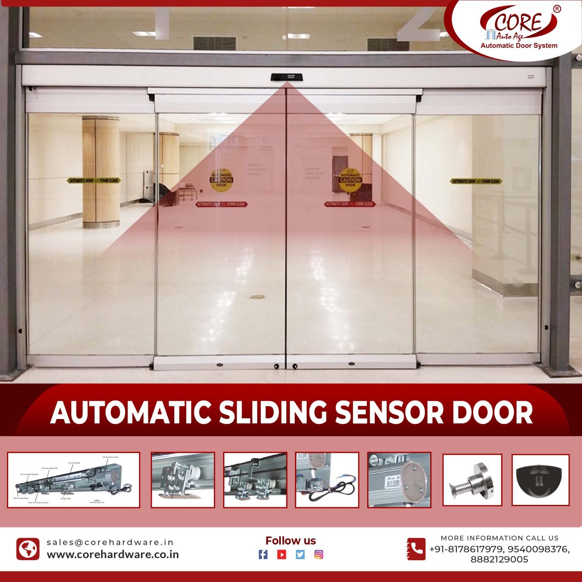 coreautoage's tweet image. Crafted with exceptional technology and inventive mechanism, Core offers Automatic Sliding Sensor Door for any of your busy space that requires instant operation in-case of emergency.  

#SensorDoors #AutomaticDoors #SmartEntry #AccessControl #Lucknow #architecture #corehardware