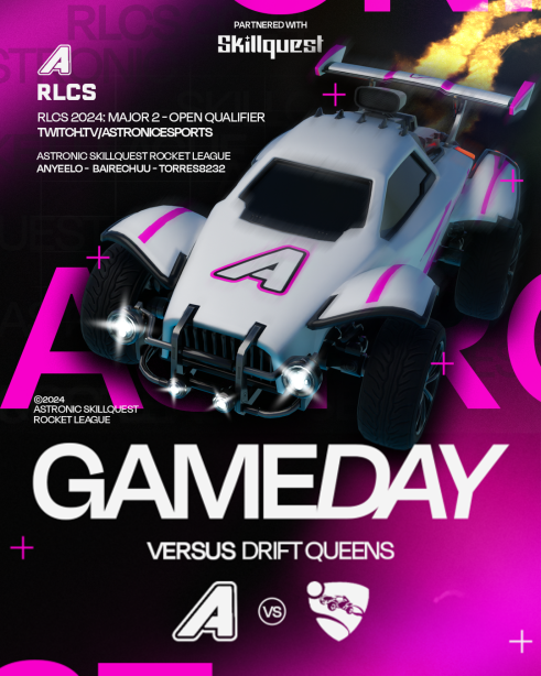 FOR THE FINAL TIME THIS SEASON, IT'S RLCS SWISS STAGE GAMEDAY! 🇿🇦

We Will Be Taking To The Field In An Hour, For The Start Of Our SSA RLCS Major 2: Open Qualifier 6 Swiss Stage Run!🚘

🆚#DriftQueens 
🕓4pm BST/5pm SAST 
📺twitch.tv/AstronicEsports

#BeAstronic💫😈| @Skillquest_io