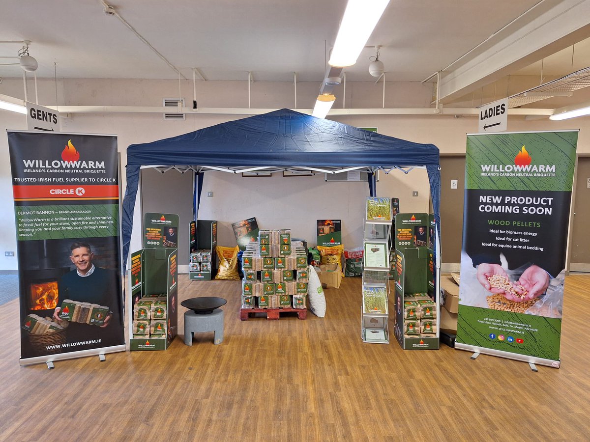 We’re at Mallow Home &amp; Garden Festival in Cork today and all weekend. 🔥🔥🔥

Drop by and say hello, and get some samples!

#WillowWarm #Briquettes #CarbonNeutral #EnvironmentallyFriendly #GuaranteedIrish #EPAregistered