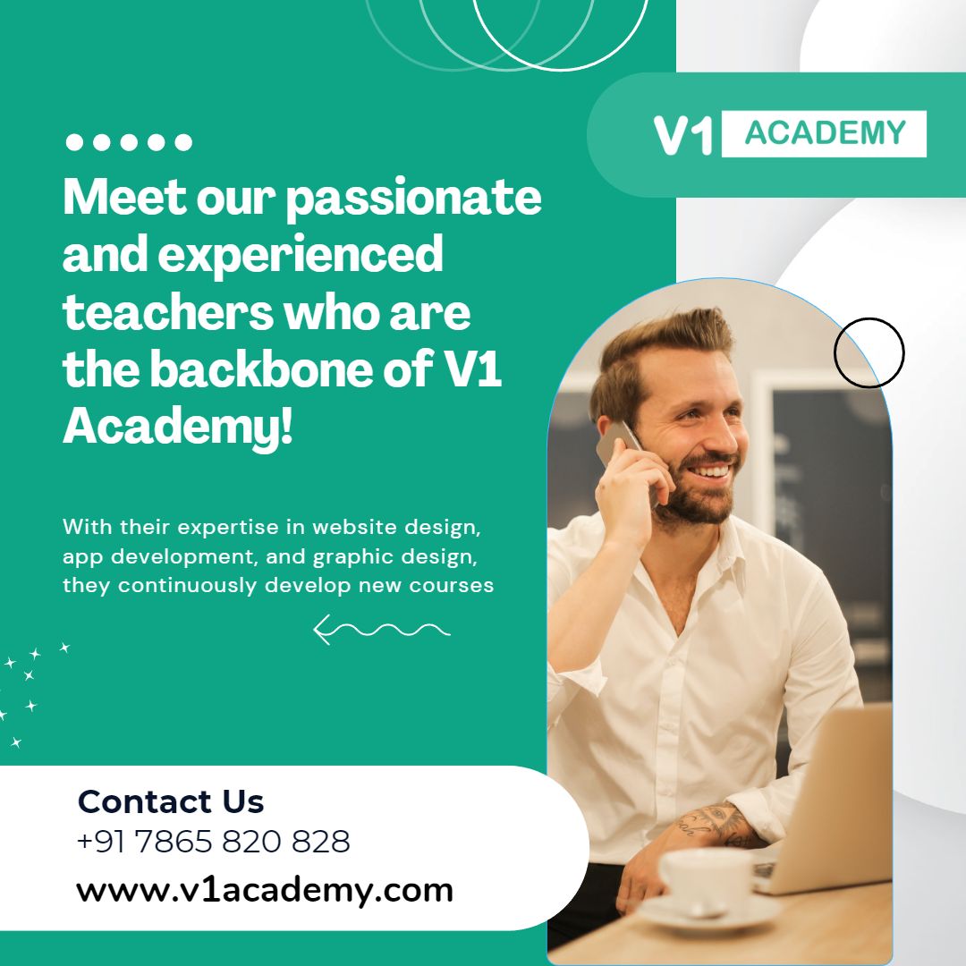 Meet our passionate and experienced teachers who are the backbone of V1 Academy! With their expertise in website design, app development
Visit- v1academy.com
#V1Academy #CodingCourses #DigitalMarketing #AI #DataScience #Python #Java #MachineLearning #Javascript #WebDeve