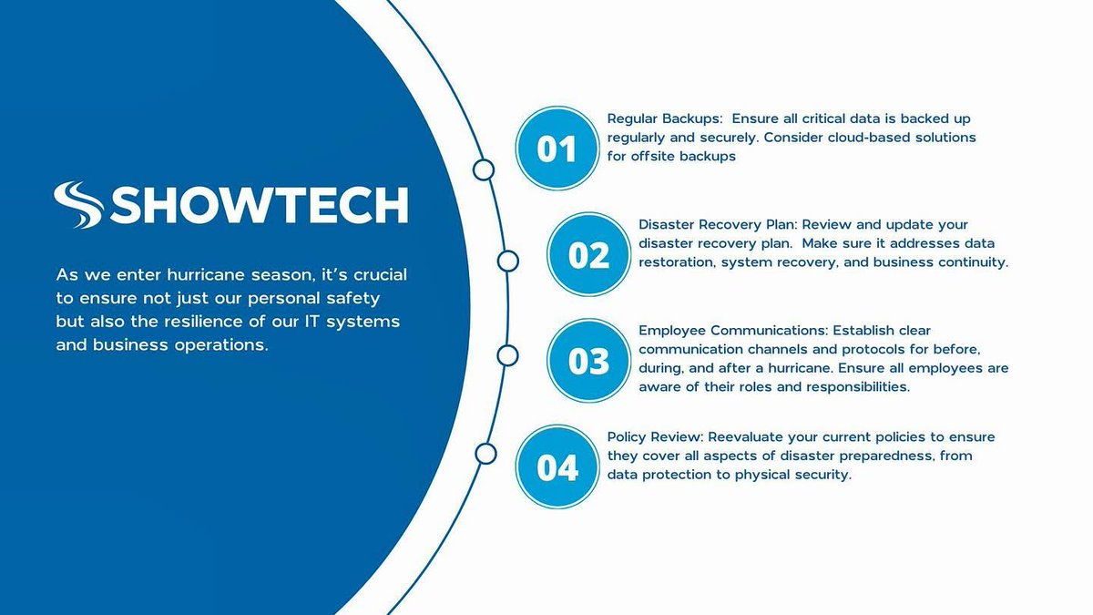 charlesjlove's tweet image. Hurricane season is here. Are you ready? How about your IT? #showtechsolutions #showtechsolution instagram.com/p/C7WljYUu5nD/…