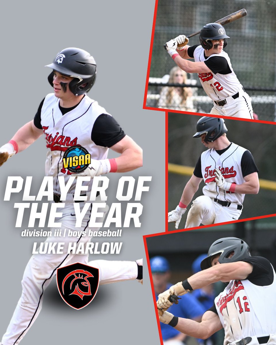 Congratulations to Luke Harlow ‘24 on being selected as the VISAA DIII Baseball Player of the Year!

#TrojanPower
