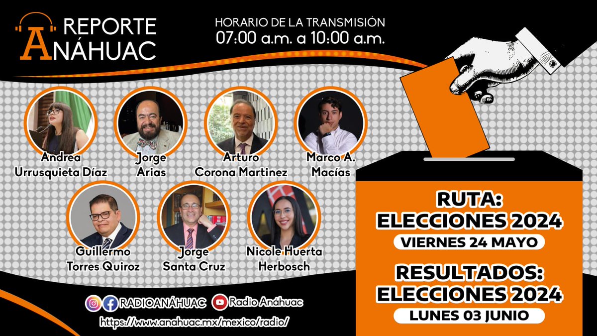 #AlAire Reporte Anáhuac con programa especial previo a las #EleccionesMéxico2024. Voces de expertos y alumnos de la Universidad Anáhuac dando su punto de vista sobre esta elección. 👇 shorturl.at/nU3bl