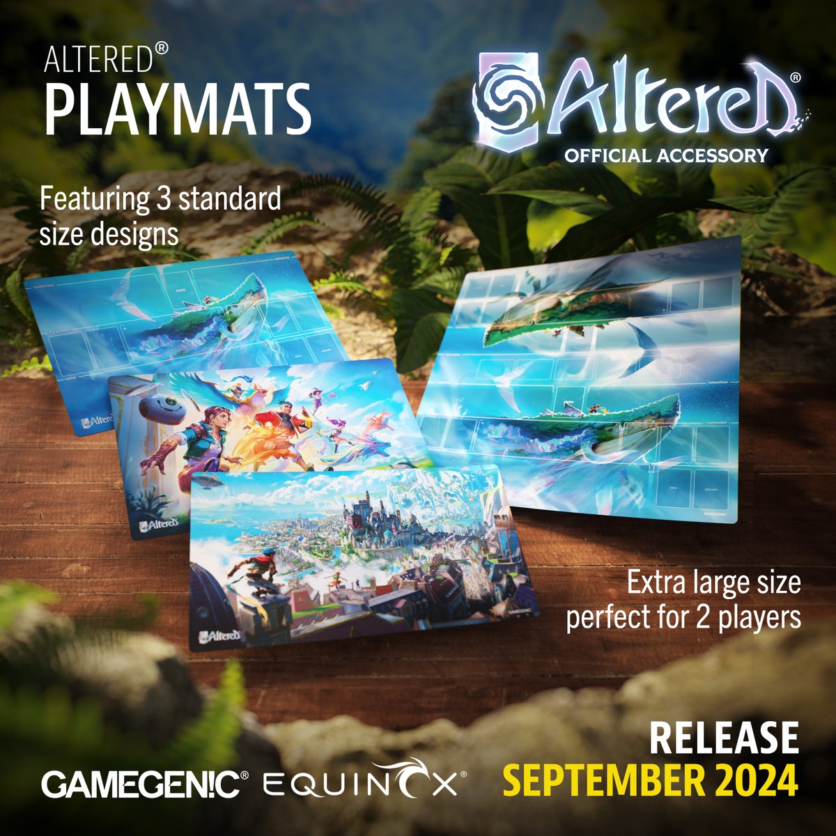 Check out our official Prime Playmats for ALTERED! Bring the atmosphere of this amazing TCG to your table!
Take part in the adventure and choose 1 of 4 unique designs, incl. an XL 2-player mat.
ℹ️Release: 09/24
ℹ️MSRP: 22.99$/€
ℹ️MSRP 2-player: 34.99$/€
#Gamegenic <a href="/Altered_TCG/">Altered TCG</a>