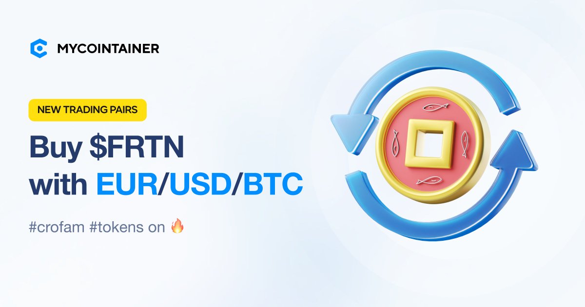 Yet another #cronos #gem has arrived: ✨ $FRTN ✨ Designed to fuel the Ryoshi Dynasties gamified DAO experience and reward NFT holders! 💳 $FRTN via credit/debit card with EUR or USD. mycointainer.com/app/deposit/ca… #earn $earn #crofam #alt #season