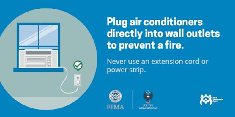 To stay cool & safe this summer, plug air conditioners directly into an electrical outlet. Never use an extension cord or power strip. For more information visit: oakville.ca/home-environme…