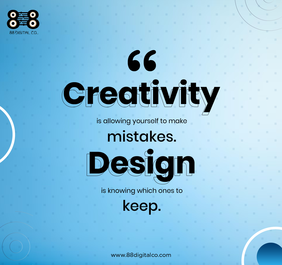 88DigitalCo's tweet photo. Let creativity lead the dance of mistakes, while design orchestrates the symphony of perfection.

#88digitalco #creativity #digitalmarketing #digitalmarketing #marketingdigital #marketingstrategy https://t.co/FpSqtzLl6v