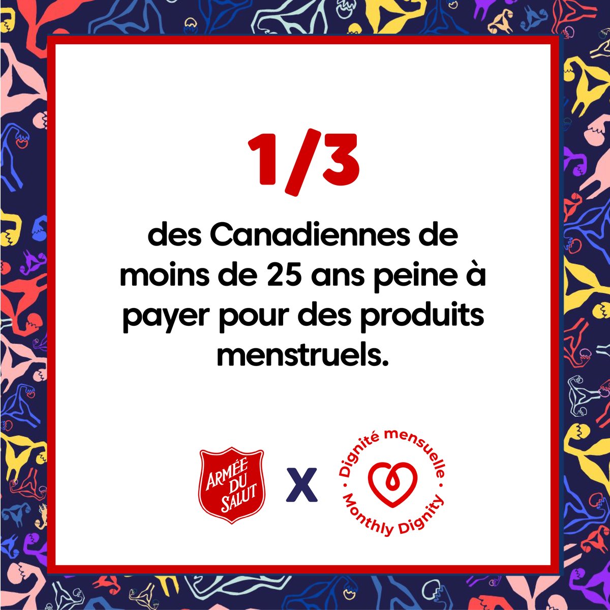 Saviez-vous que la précarité menstruelle ne concerne pas seulement les pays en développement, mais touche également de nombreuses personnes ici, au Canada? Cette réalité peut entraîner des problèmes de santé et d'estime de soi. 🇨🇦
