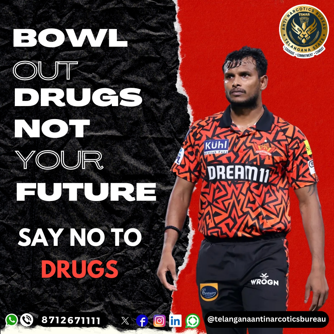 Bowl Out Drugs Not your Future. Say No to Drugs. @TelanganaDGP @director_tsnab @narcoticsbureau
@CVAnandIPS @TelanganaCOPs @hydcitypolice
@cyberabadpolice @RachakondaCop @NMBA_MSJE
@UNODC
#telanganaantinarcoticsbureau #tsnab #DrugfreeTelangana #ipl #ipl2024 #SRHvsRR