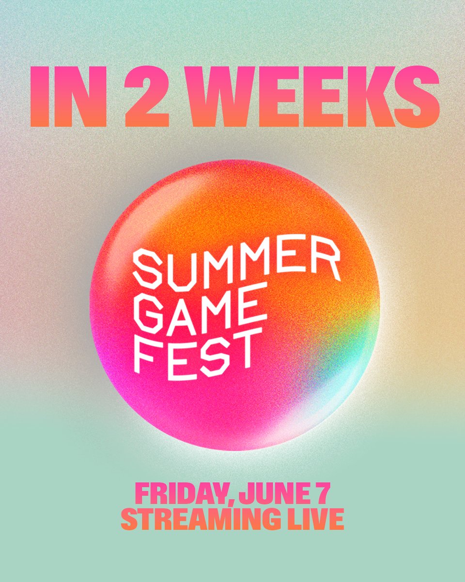 Just 2 weeks until our live #SummerGameFest show on Friday, June 7. We're excited to showcase a diverse slate of games from studios big and small, and do it LIVE in front of fans at @youtubetheater Limited tickets available: bit.ly/sgf24tickets