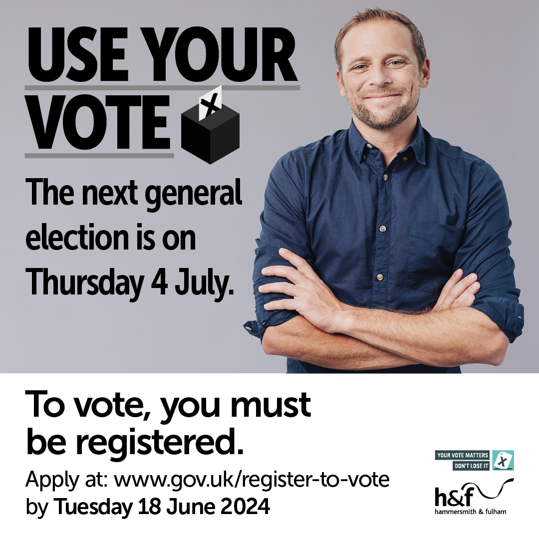 Don't lose your voice! Make sure you are registered to vote by 18 June, in order to vote in the general election on 4 July. Register here: gov.uk/register-to-vo…