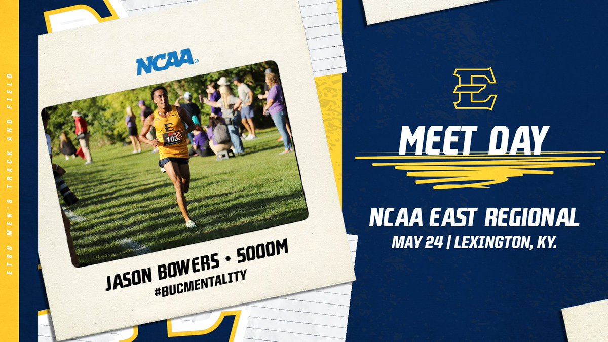 ETSU_TF_XC's tweet photo. ๐๐ค๐ค๐ ๐๐ช๐๐ , ๐
๐๐จ๐ค๐ฃ!
๐ NCAA East Regional
๐ 5000m
๐ Lexington, Ky.
โ 8:10p
๐บ https://t.co/i5GoUPecKL
๐ https://t.co/aGzc7Dh7MG
#BucMentality | #BeGreat https://t.co/Bd7xHO9uzw