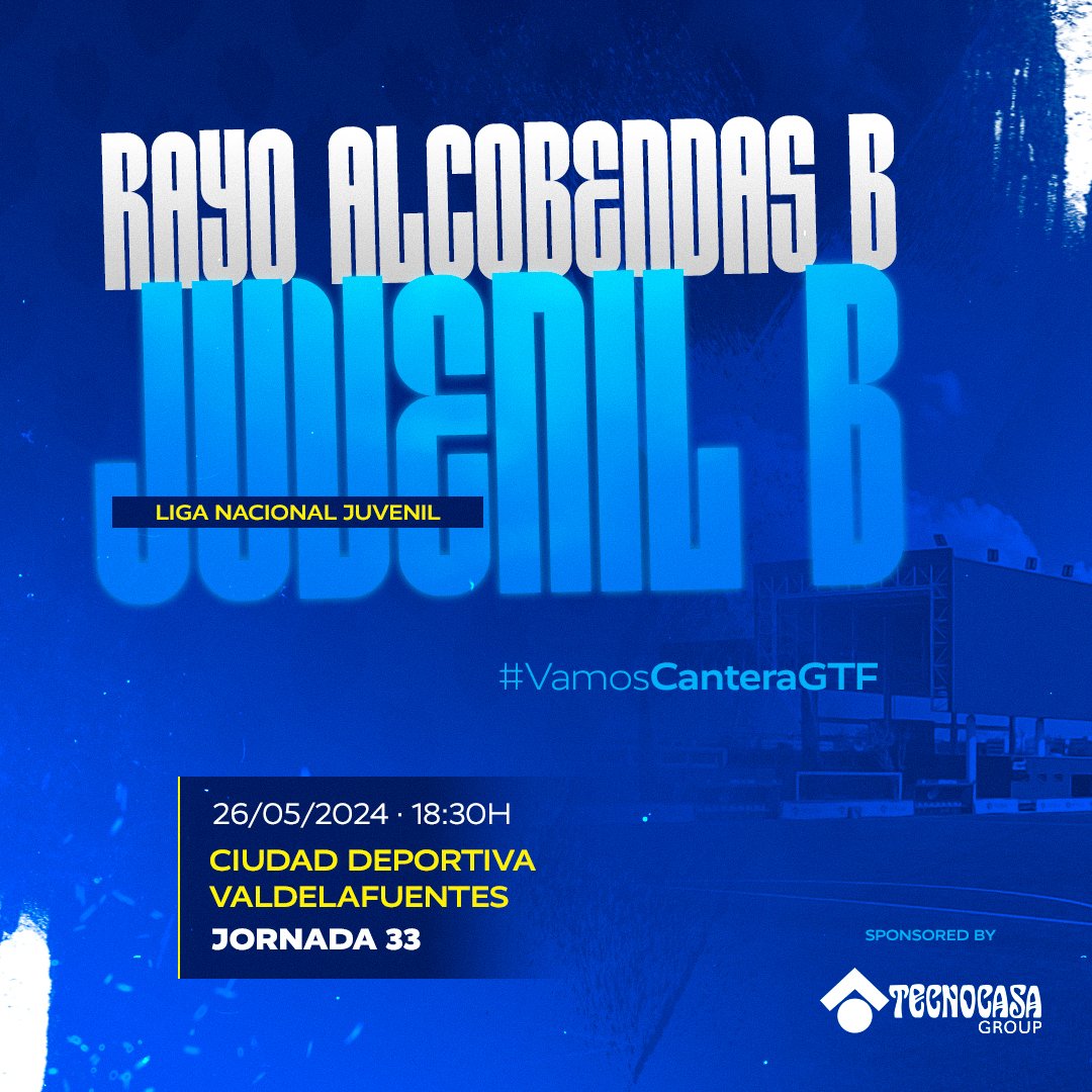 Visita a Alcobendas para el 𝐉𝐮𝐯𝐞𝐧𝐢𝐥 𝐁 en busca de una nueva victoria Los azulones llegan a la jornada 33 tras un gran papel en la competición 😍 #VamosCanteraGTF