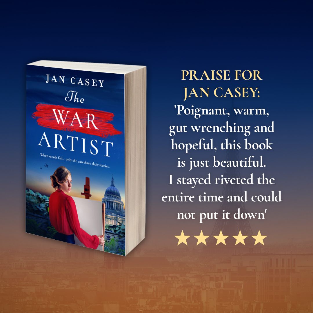 When words fail, only she can share their stories… #TheWarArtist is the brand new historical novel about a female artist amidst the backdrop of WW2 by @JanCaseyAuthor 🎨 Out now 👉 amzn.to/3TRcefn