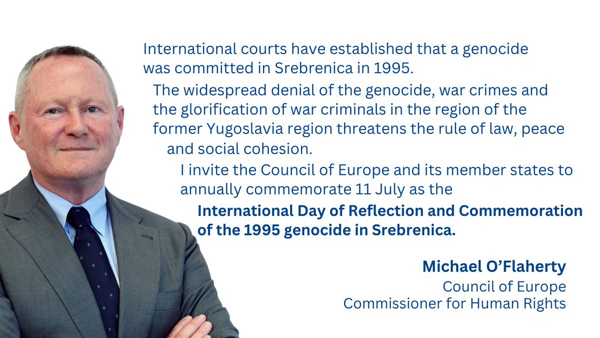 The <a href="/UN/">United Nations</a> General Assembly's designation of 11 July as the International Day of Reflection and Commemoration of the 1995 genocide in Srebrenica signals that the world will not look away in the face of denial. It will stand for the #HumanRights of the victims and the survivors.