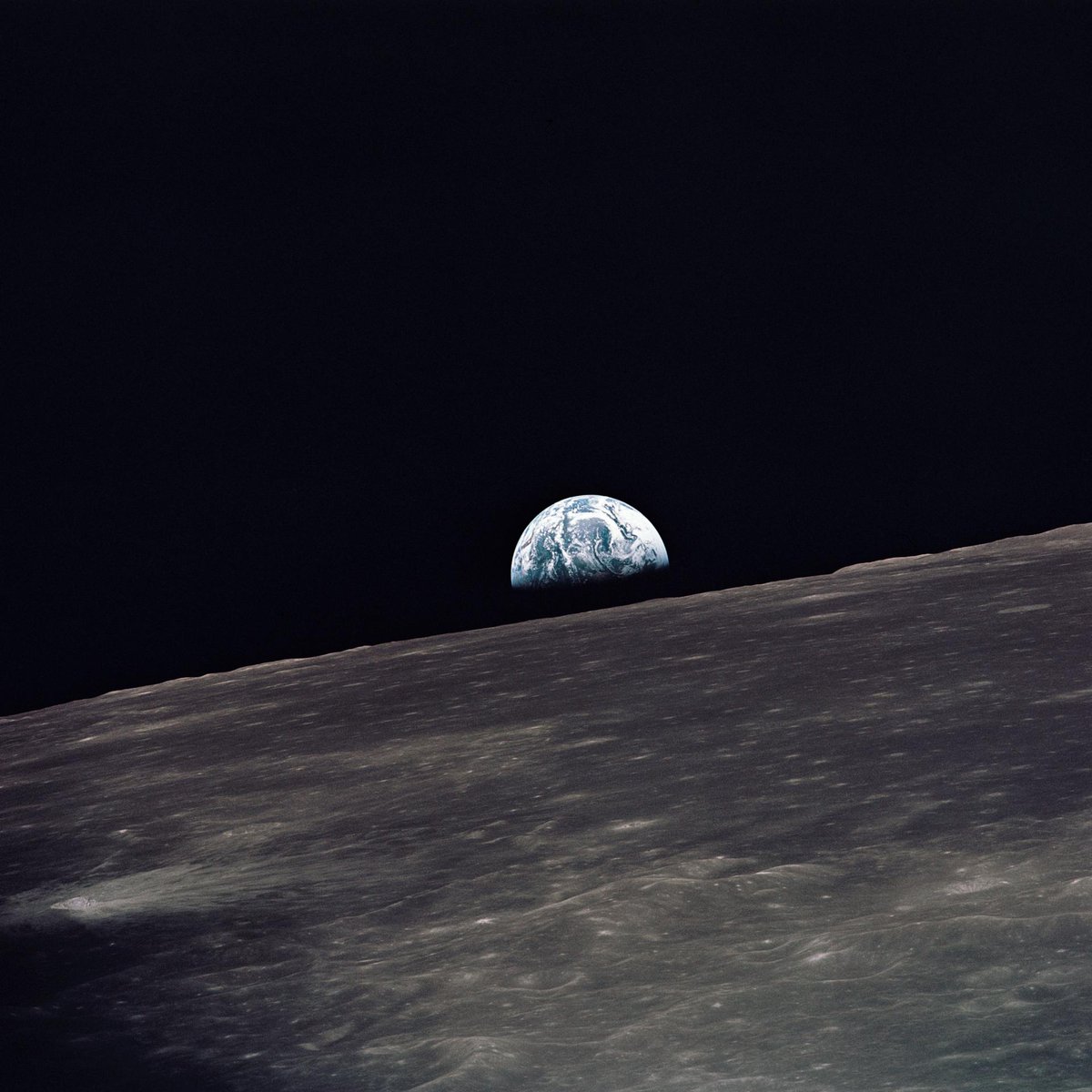 On #TDIH in 1969, the Apollo 10 astronauts began their return journey from the Moon back to Earth in command module 'Charlie Brown.' This photo of Earth rising above the lunar horizon was taken during the mission.