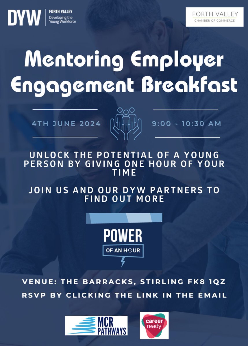 70.7% of mentored pupils continued their education in S5 compared to 60.1% of non-mentored pupils?

Learn how becoming a mentor and offering as little as 1-hour a week of your time can make a monumental difference to a young person &amp; their future!

forthvalleychamber.co.uk/event/mentorin…