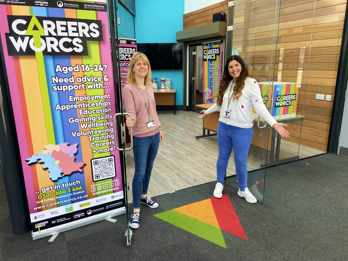 Great news: @careersworcs have launched a new careers hub at @HOW_College in Redditch! Open now to support 16-24-year-olds with employment, education, training, skills, and wellbeing advice. Read more here worcestershire.gov.uk/news/new-caree…