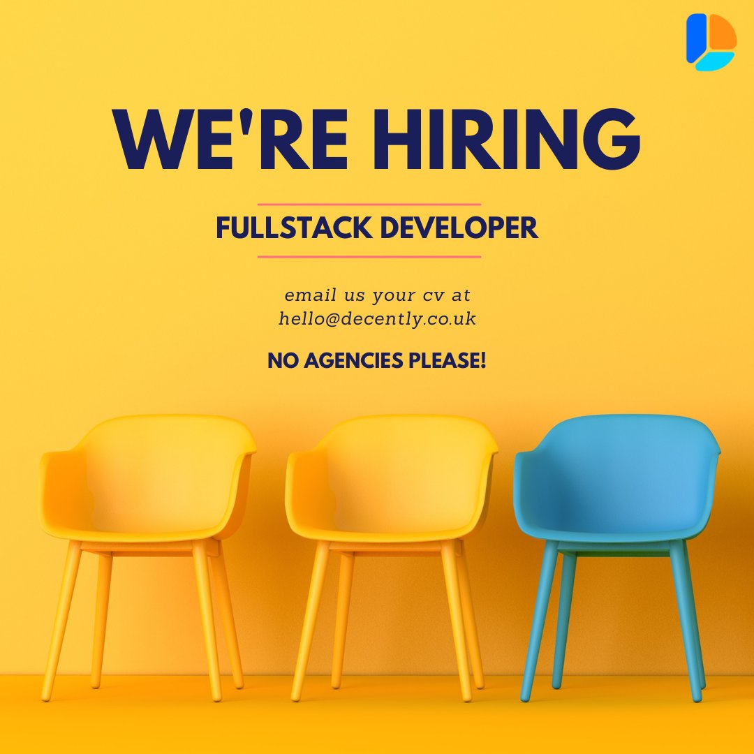 🌟Job Opportunity🌟 

We are looking for a passionate Developer to join our small, dynamic team and help take our innovative health app to the next stage.   

Apply now, we can't wait to meet you!
decently.co.uk/fullstack-deve…

#digitalhealth #techjobs #developer