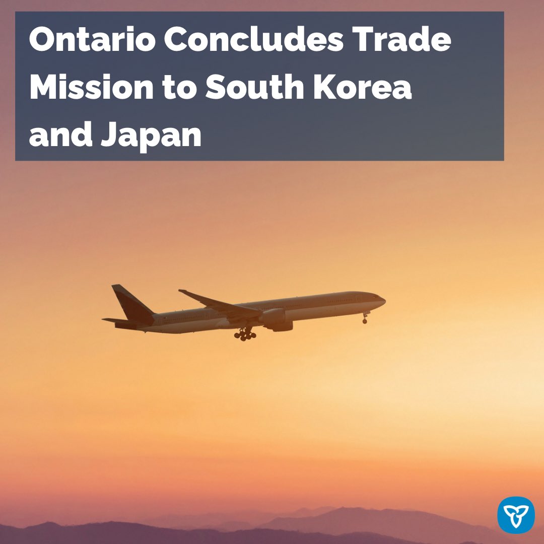 Our trade and investment mission to South Korea and Japan has concluded. It’s been a busy and successful mission promoting Ontario’s key strengths and encouraging investment in the province!