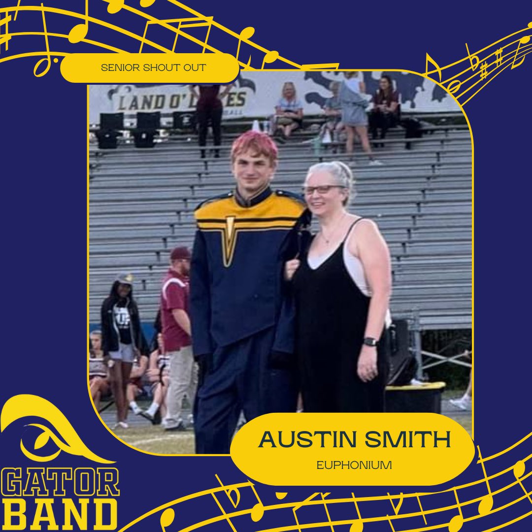 LOLHSband's tweet photo. Time for Senior Shoutouts for the class of 2024! We’re so proud of you and can’t wait to see what amazing things you’ll accomplish after you leave LOLHS. Congratulations, grad! 💛💙🎶🐊🎓 https://t.co/MUl69FuRcV