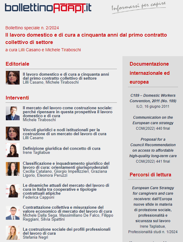#Aidlass #diritto #antidiscriminatorio e trasformazioni del #lavoro: si parla del rapporto tra #discriminazioni di #genere e lavoro di #cura informale, qui riflessioni anche sull'importanza della costruzione di un #mercato e di #professionalità adeguate bollettinoadapt.it/wp-content/upl…