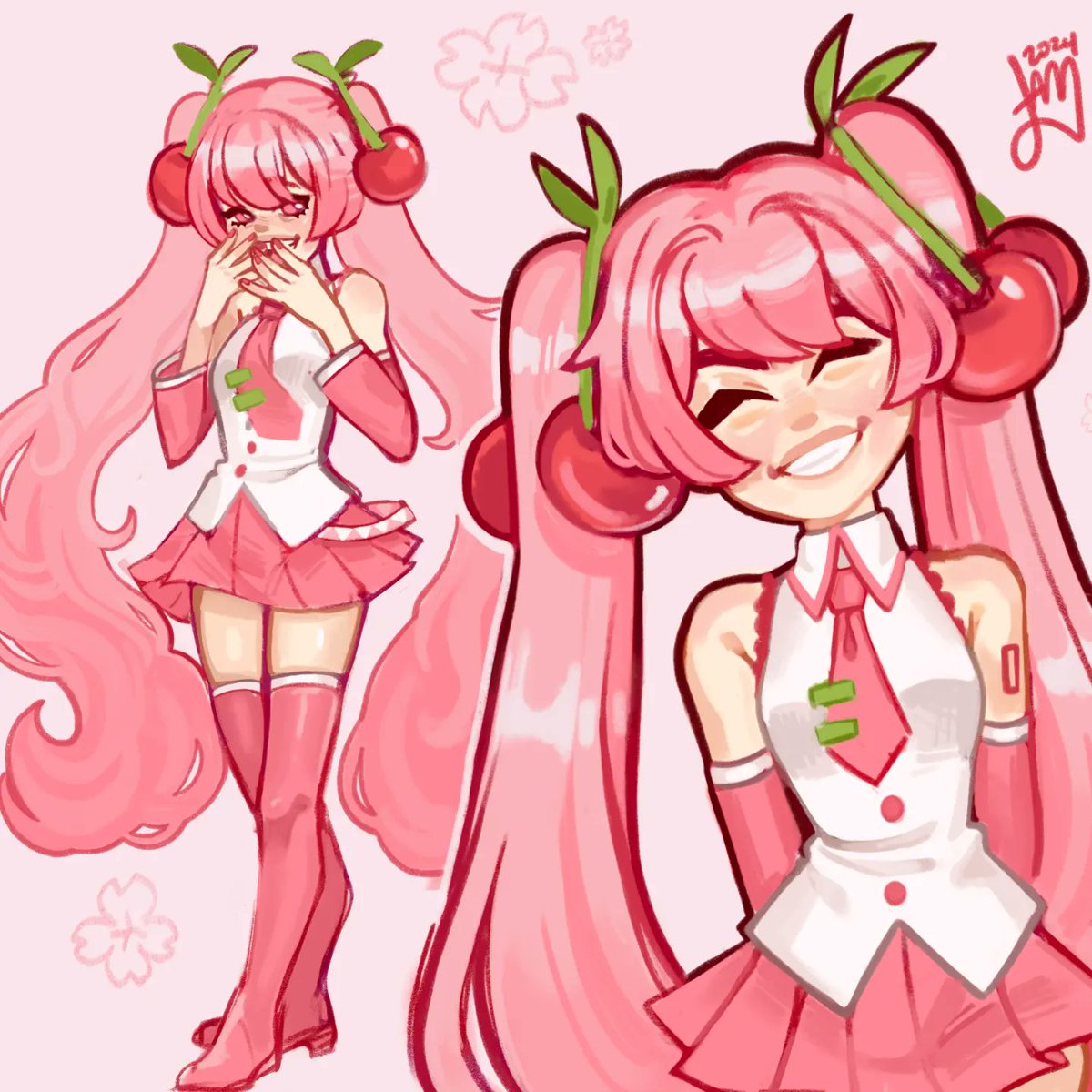JamFlavoredArt's tweet photo. Sakura Miku my love!🌸🩷 #hatsunemiku https://t.co/tfzcFtLmOA