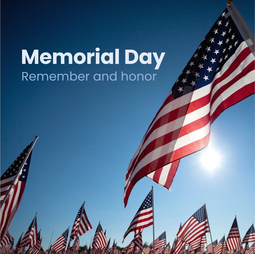 Our U.S. offices are closed today as we remember and honor the memory of fallen service members for their sacrifice.

#WeRemember #MemorialDay