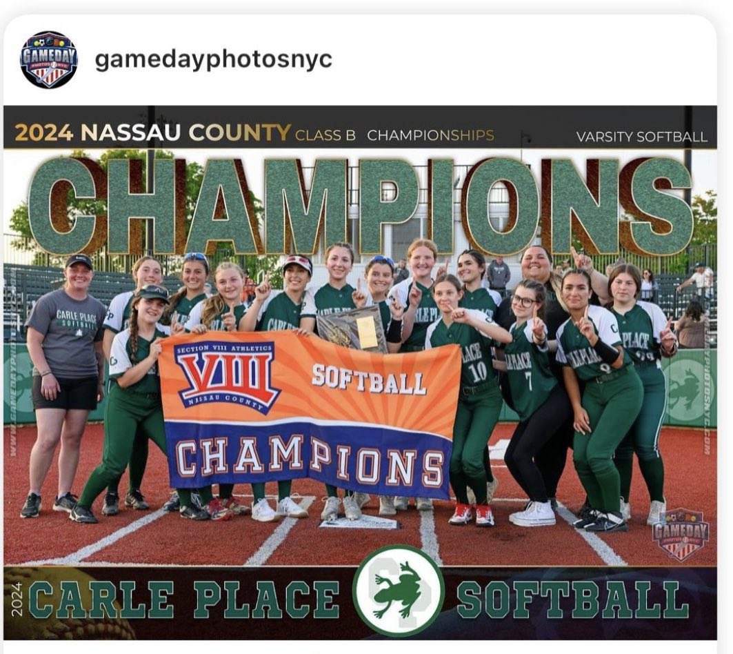 TNLI18UGold's tweet photo. Congratulations to Carle Place Varsity Softball - Nassau County Class B Champions. Special shout out to Marissa Nosovitch (Gold) Kate Stellato (Gold) and Sofia Arnone (Select). Well done ladies ❤️🖤🥎 https://t.co/9FYSDu34Ij