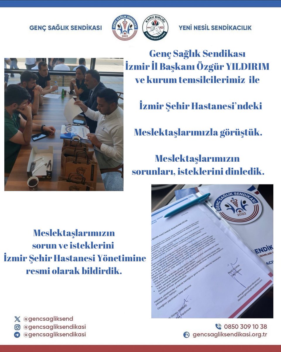 Sırasıyla bütün kurumları ziyaret edip, meslektaşlarımızın sorun ve isteklerine çözüm olmaya devam edeceğiz.