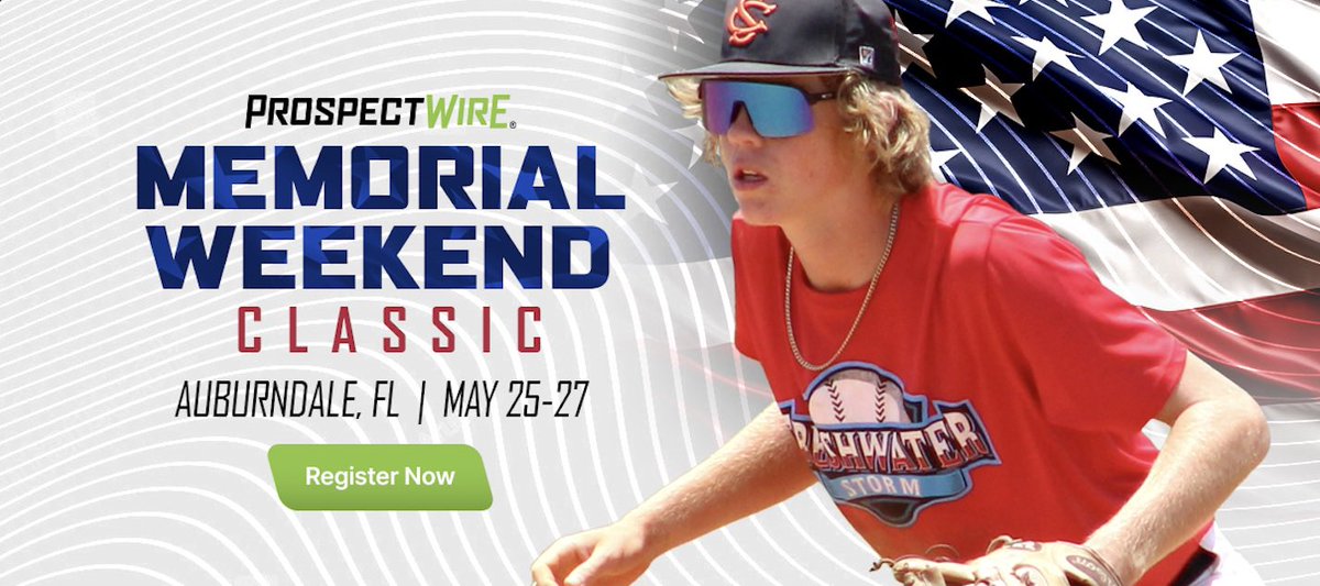 Memorial Weekend Classic
May 25-27, 2024
Polk County, FL
#PWBaseball🇺🇸 

Tournament Hub
play.prospectwire.com/events/memoria…

Live Streaming Link
app.athletesgolive.com/EventCompany/E…