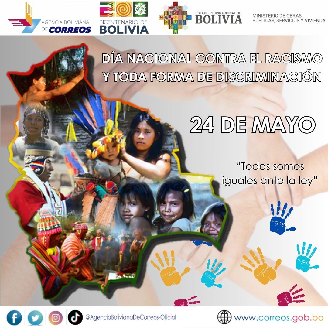 AGBC_oficial's tweet photo. #24deMayo Día nacional contra el racismo y toda forma de discriminación.
"La paz no es solamente la ausencia de la guerra, mientras haya pobreza, racismo, discriminación y exclusión difícilmente podremos alcanzar un mundo paz"(Rigoberta Menchú)#agbc #Bolivia #uniendosentimientos https://t.co/imhwV9j9ys