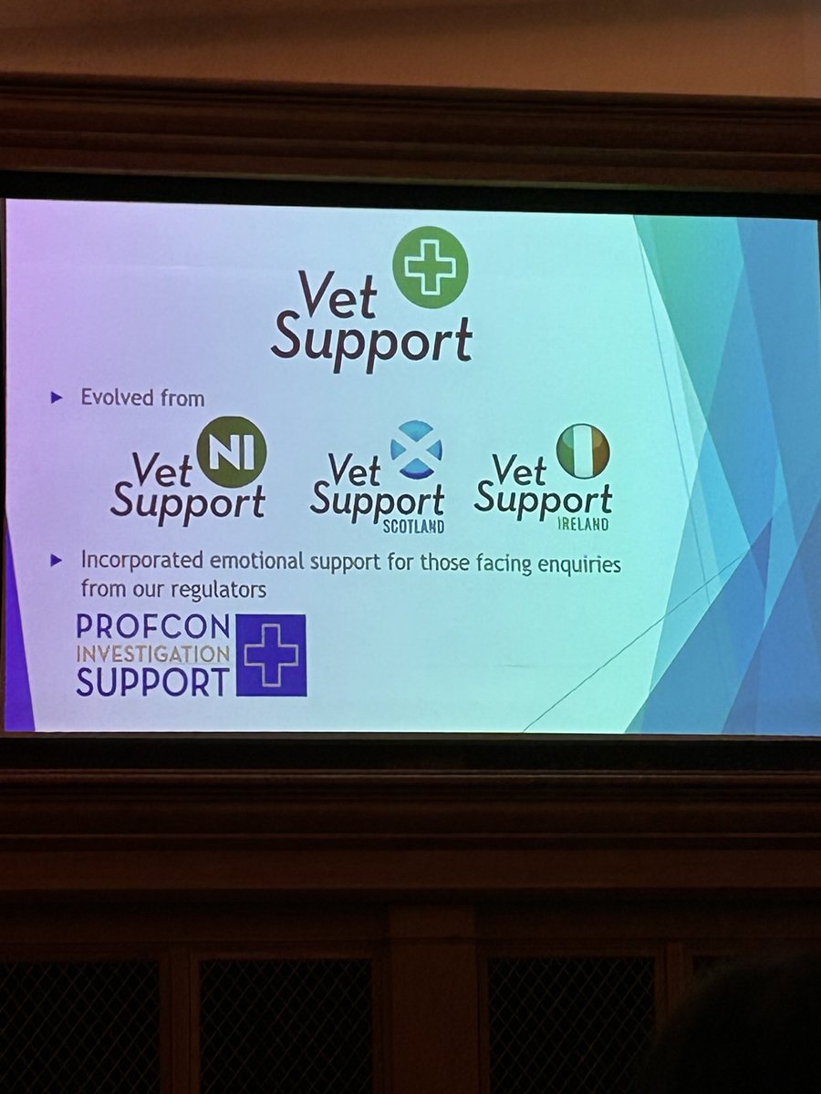 Delighted to be the guest at the Vet Wellbeing conference in Belfast. David McEwan talking about the confidential support Vet Support⁩ provides to the veterinary community including support to veterinary professionals going through the ⁦@theRCVS⁩ Prof Con system