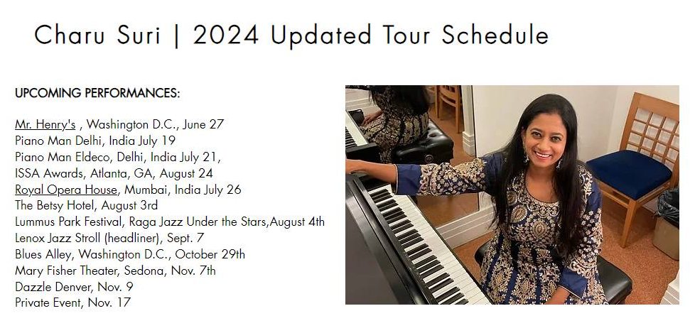 A busy year ahead: my updated tour schedule charusuri.com/tour Next up, Washington D.C. Grateful beyond words! Thank you folks for your love for raga jazz! TIX: instantseats.com/index.cfm?fuse…