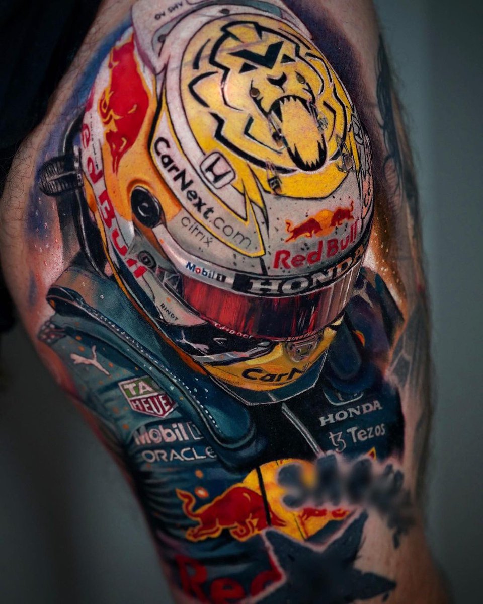 Max Verstappen inked by Michael Taguet with Killer Ink tattoo supplies! #tattoo #maxverstappen #f1 #formula1 #redbull