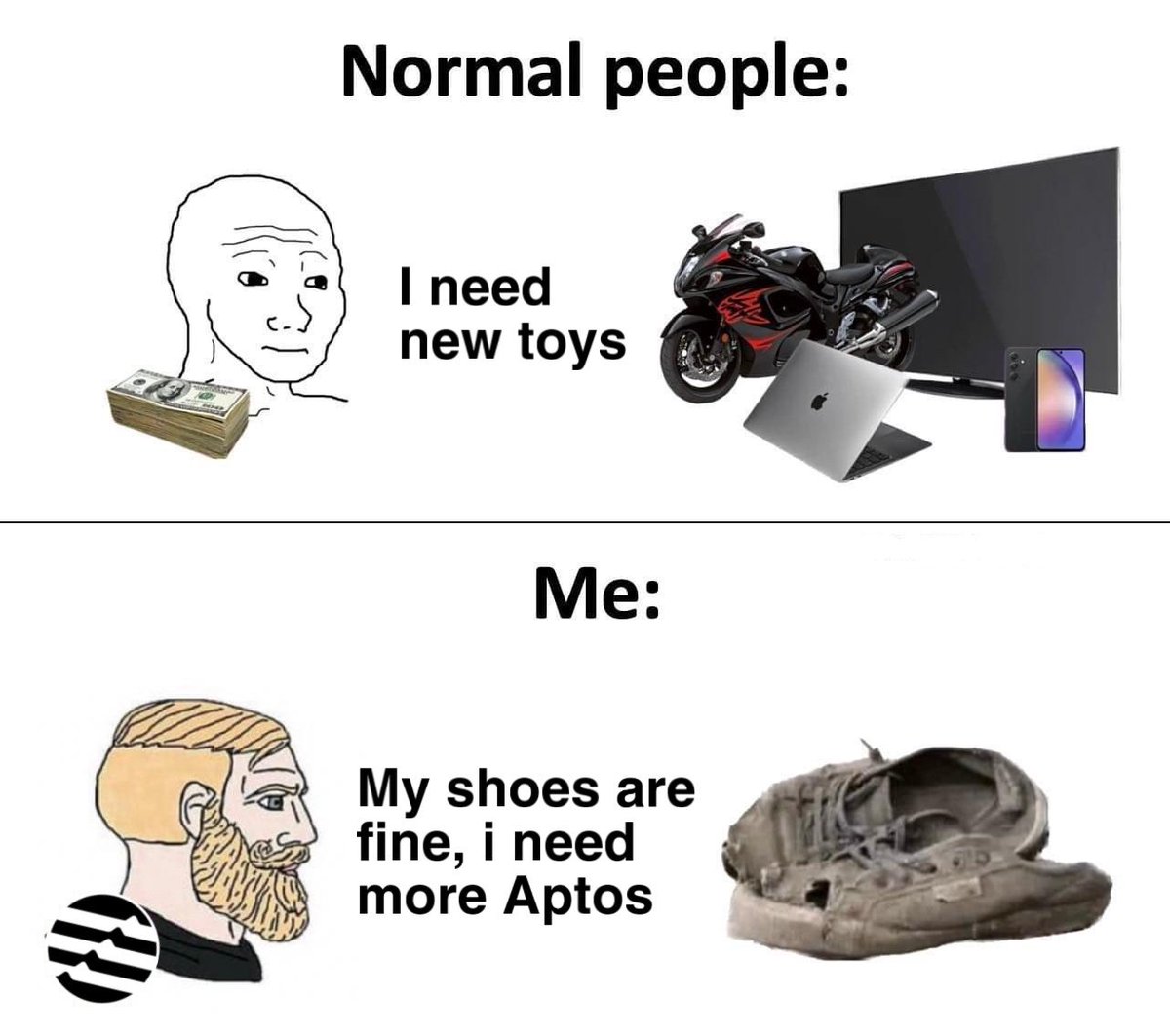 AptoTheMascot's tweet photo. Who needs new shoes when you got $APT 🥰 https://t.co/3pyfqXBcWV