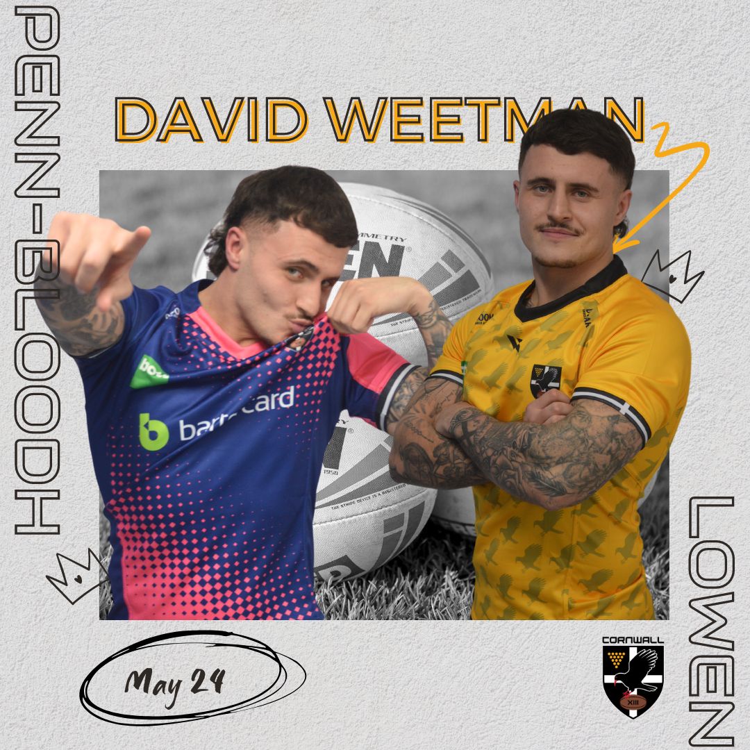 𝗣𝗲𝗻𝗻-𝗯𝗹𝗼𝗼𝗱𝗵 𝗟𝗼𝘄𝗲𝗻 〓〓 🎂 A very happy birthday to Cornwall's favourite adopted Geordie, @davidweetman98 🥳 We hope you are having a great day! 🖤💛 #Kernowkynsa #RugbyLeague