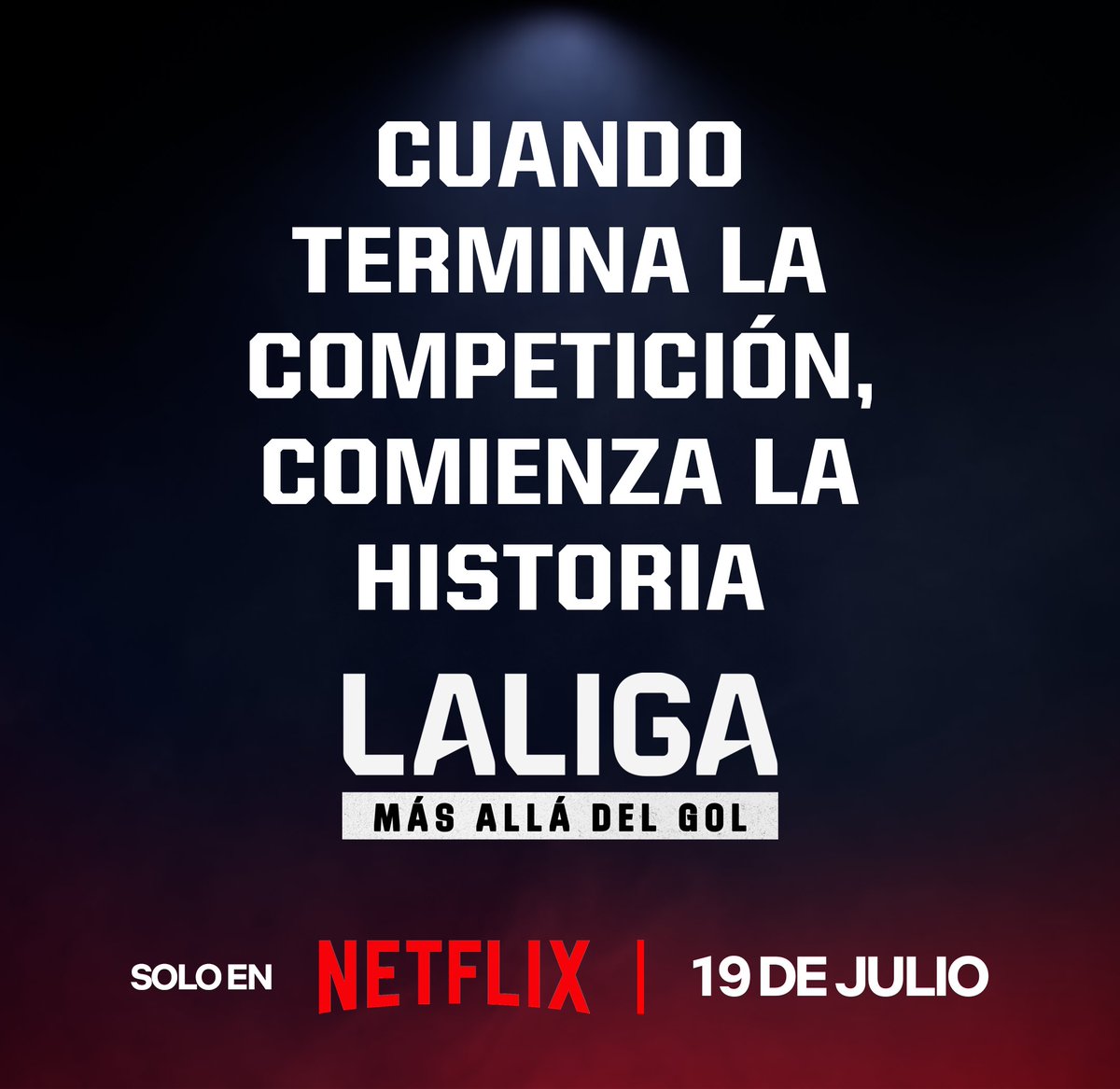El documental '𝐋𝐀𝐋𝐈𝐆𝐀: 𝐌𝐚́𝐬 𝐚𝐥𝐥𝐚́ 𝐝𝐞𝐥 𝐠𝐨𝐥' llega a @NetflixEs el 19 de julio 🎞️ Prepárate para ver el fútbol como nunca lo habías visto con @LALIGA: bit.ly/3wS1K7Z #NetflixLALIGA