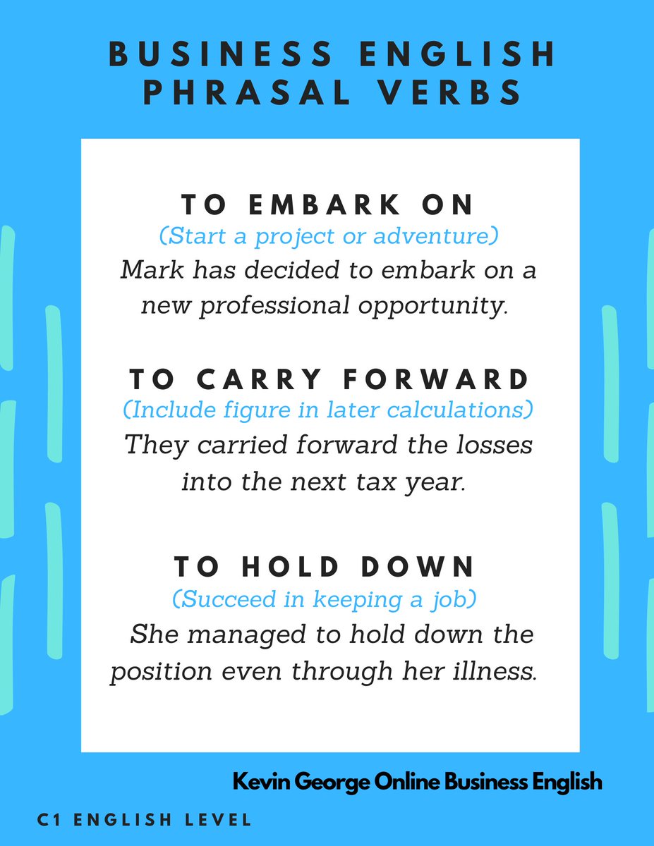 Post 59 - Advanced C1 English phrasal verbs with examples from business contexts! 
More examples in the thread 🖊️
Check link in bio or below⬇️in comments for FREE Homework Newsletter📧
#英語日記 #twinglish #ESL #teachers #phrasalverbs #vocabulary #LanguageLearning