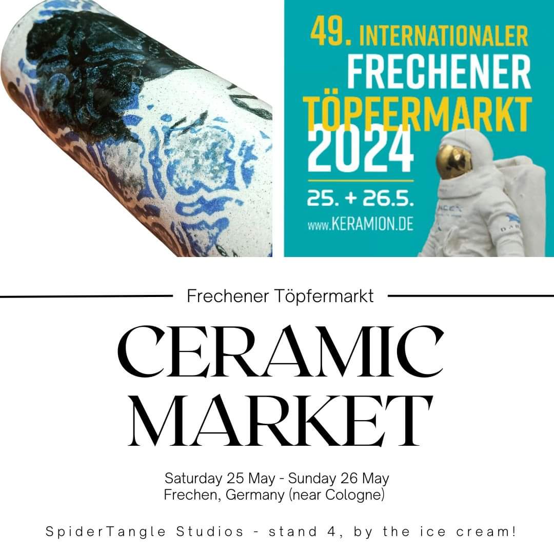 Project #4 2024: finished off 5 display units, 2 tables and 7 "feet" (boxes) for Sharon's market this weekend. Packed in the van and on the road! If you are near #Frechen (Cologne area)  #ceramics market this weekend, come find us! Pictures of the setup to come tomorrow