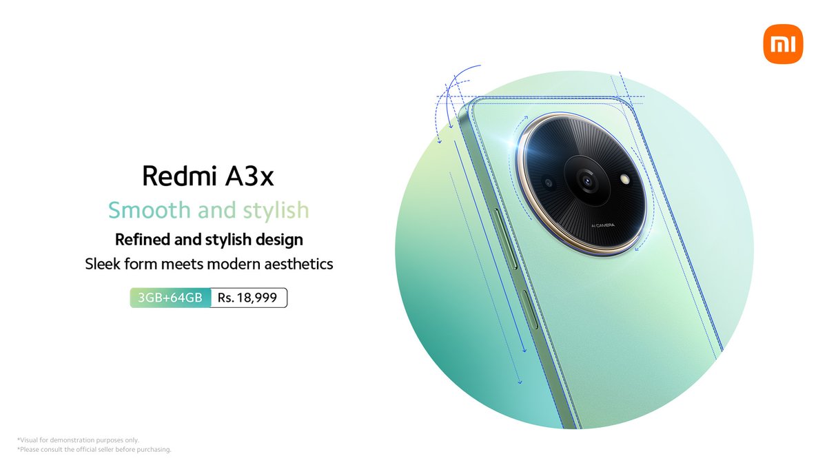 Xiaomi_Pakistan's tweet photo. Style that turns heads!
The all new #SmoothAndStylish Redmi A3x is here to make a statement.
Buy now:
Mistore: https://t.co/UdU9ux2B7Z
Xiaomi Sale: https://t.co/uPN3Qi0rSI
Corecart: https://t.co/IKifpXpKQr
Daraz: https://t.co/TlDePCmKDg https://t.co/ewymhXgNCA