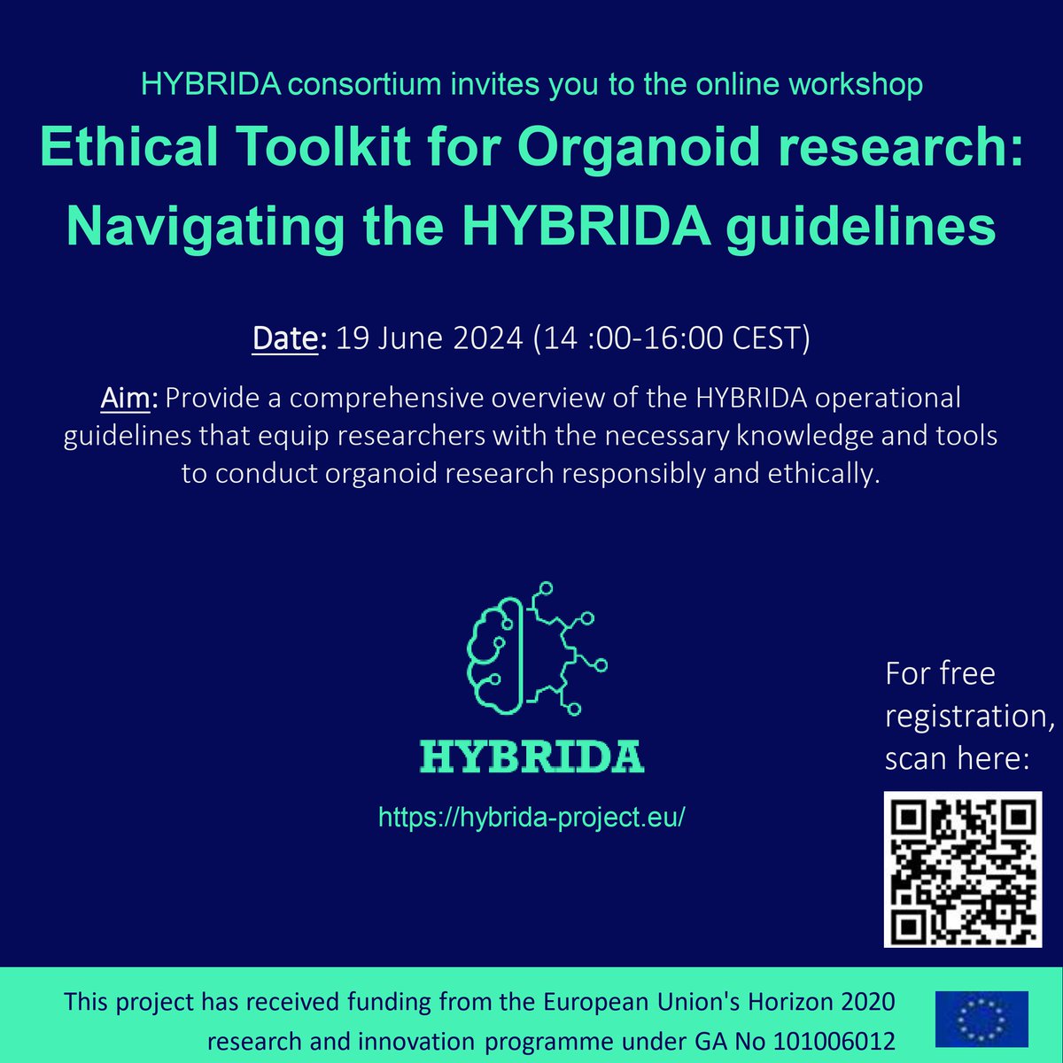 After the successful hybrid event in Brussels, HYBRIDA organises a fully on-line event on the 19th of June 2024 for researchers with a comprehensive overview of the project's operational guidelines. Register here: nettskjema.no/a/429379#/page…