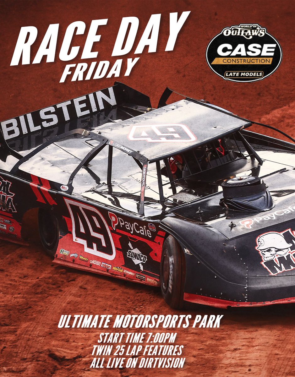 Its raceday! Tonights 25 lap <a href="/WoOLateModels/">World of Outlaws Late Models</a> features sort out our heat races for tomorrows $35,000 to win race. Catch it all live on <a href="/dirtvision/">DIRTVision</a> at 5:45PM.