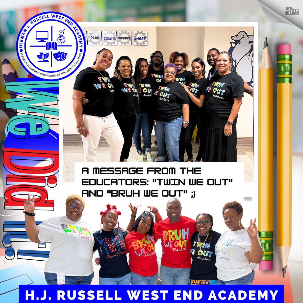 A MESSAGE FROM THE EDUCATORS: 'Twin We Out' and 'Bruh We Out' ;) #HJRWEA @TDGreen_ @DRVENZEN_aps @HRWEACOUNSELING