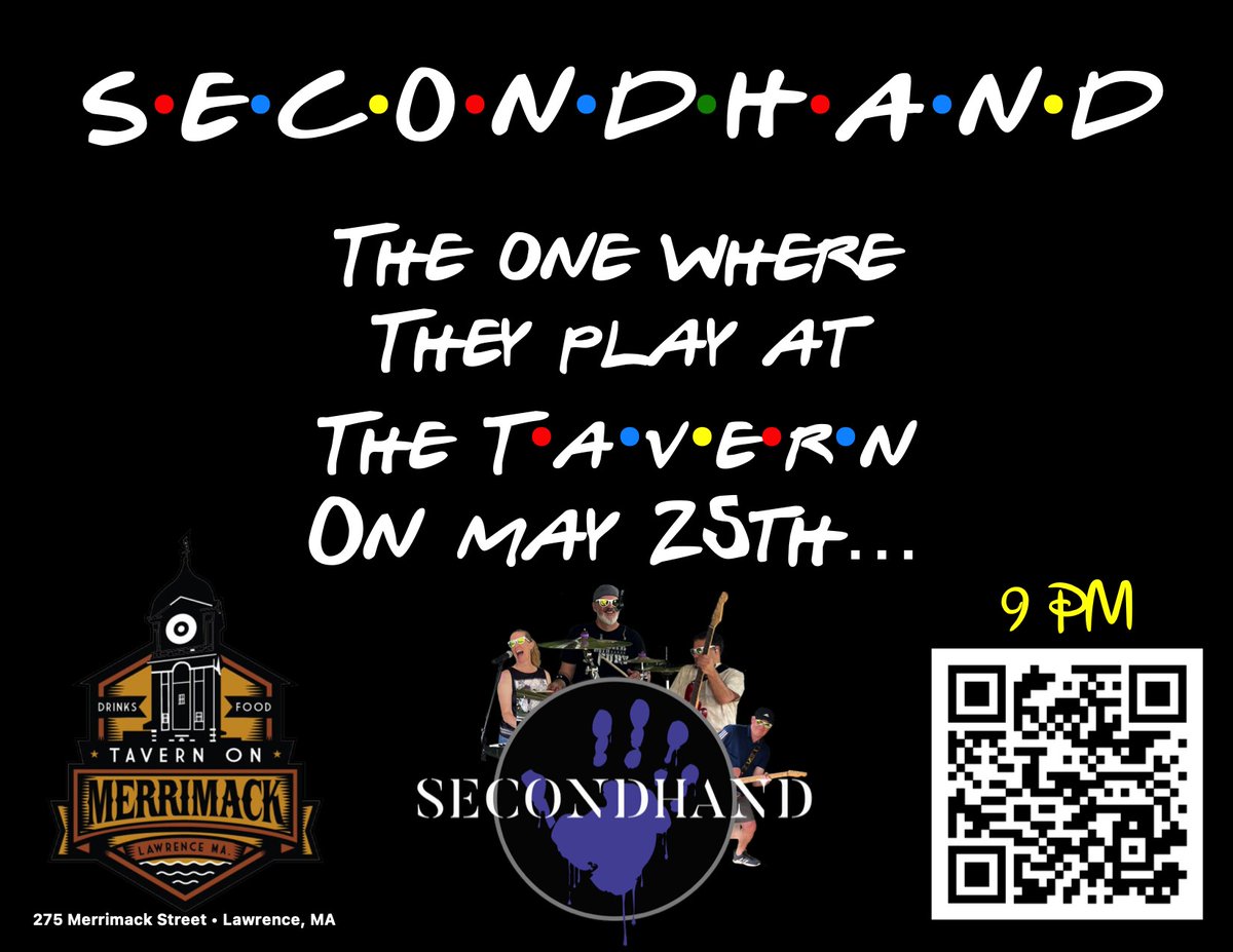SecondHandNH's tweet photo. Tomorrow night at the Tavern on Merrimack 9pm! https://t.co/KXwDKs9lkb