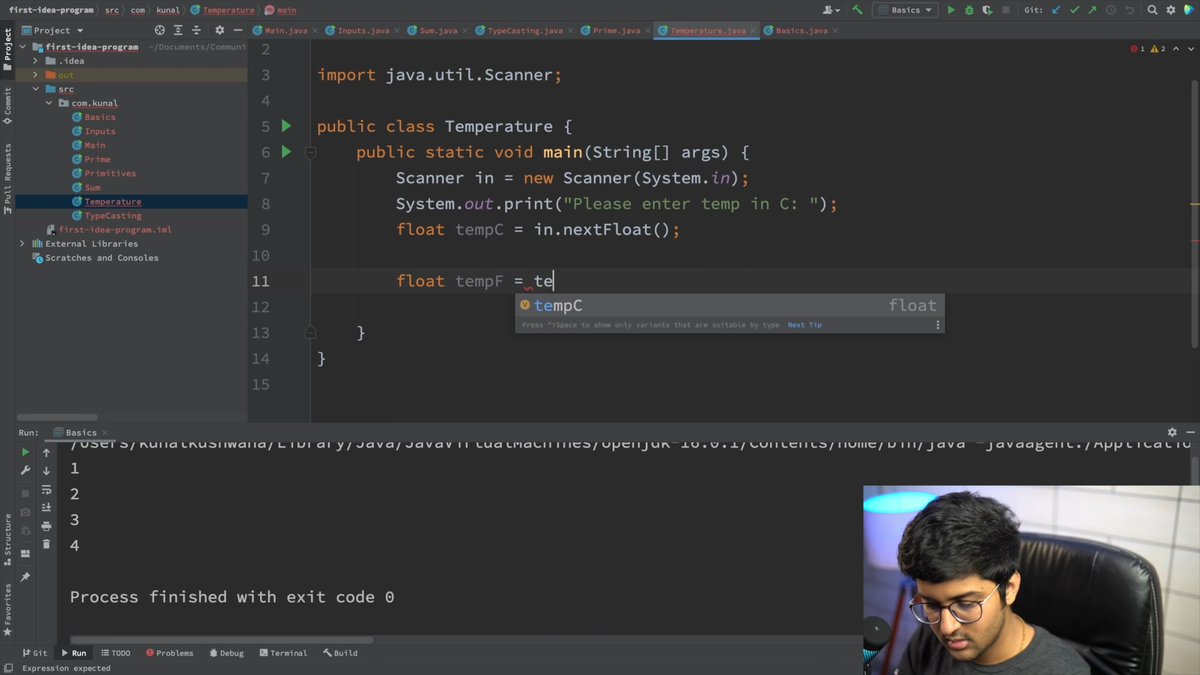 Day 2 of #60DaysOfDSA Challenge Update 🚀
Learning: DSA Using Java #DSAWithKunal 

Learned: 
- Input/Output, Debugging and Datatypes in Java

#CodingCommunity #learntocode #buildinpublic #100DaysOfCode