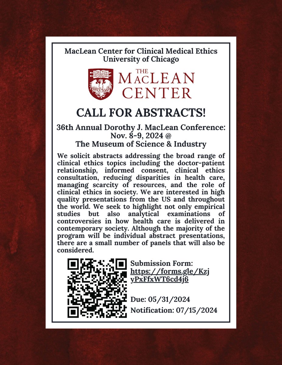 Don't forget to submit your abstract for the MacLean Conference! Due May 31! forms.gle/Aq5LpPQGeWBjvb…