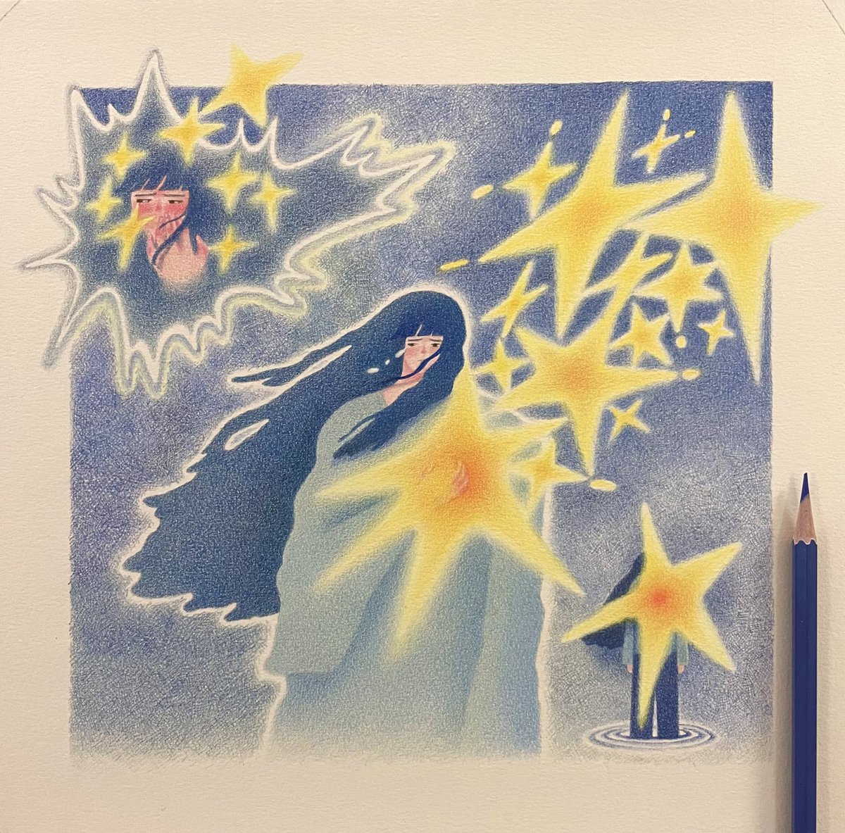 tooblueblurry's tweet photo. I’m a storm with skin 
⚡️💥 🌪️ 🌫️ 🌀

#coloredpencil https://t.co/ouCqwKmJdV