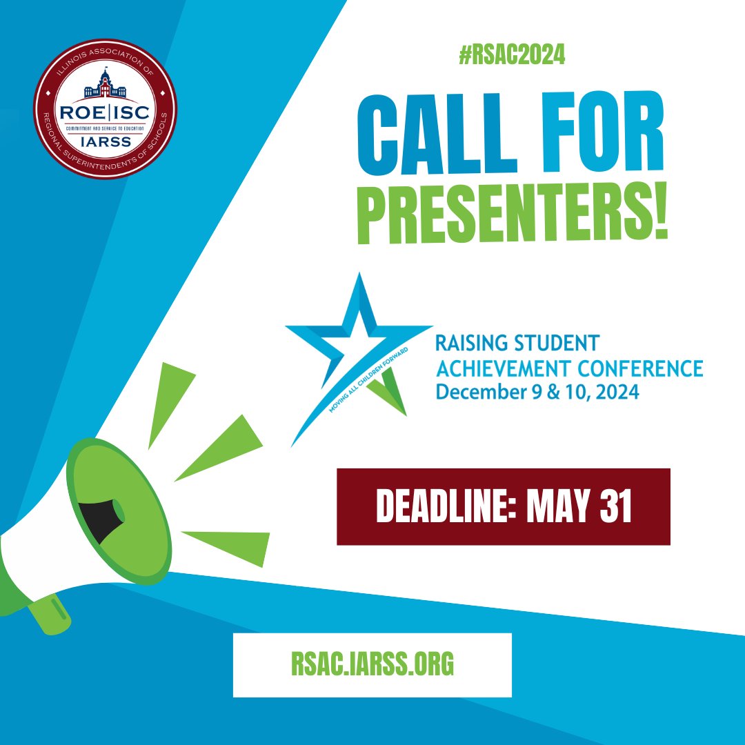 Want to present at #RSAC24? Time is running out to register! ⏰ 

We will be accepting applications from schools and districts to share success stories as well as proposals for breakout presentations until Friday, May 31. 

Apply today ➡️ rsac.iarss.org