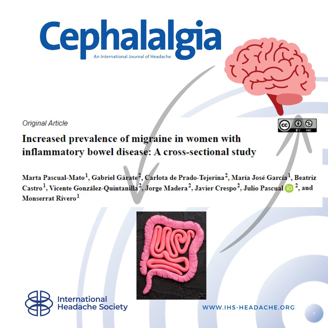 Migraine prevalence is increased in women with inflammatory bowel disease, which is a further example of gut-brain interaction. doi.pulse.ly/ru40zfv13w #headache #migraine #ibd #neurology